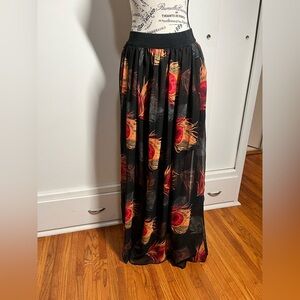Elegant  Peacock Maxi Skirt